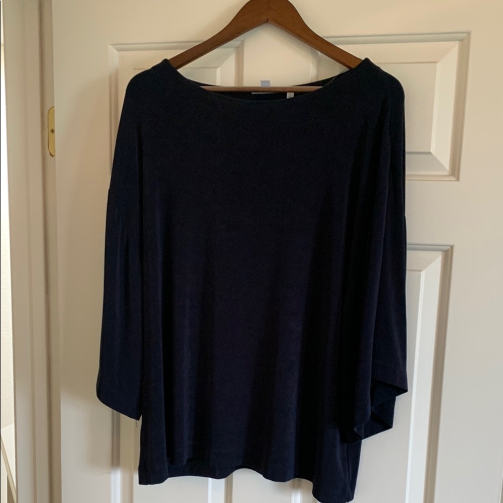 Chicos Travelers Elegant Navy Women's Top